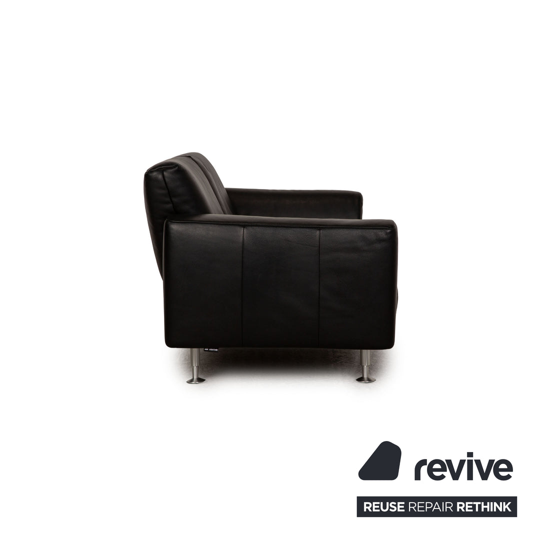 Rolf Benz 250 leather two-seater black sofa couch