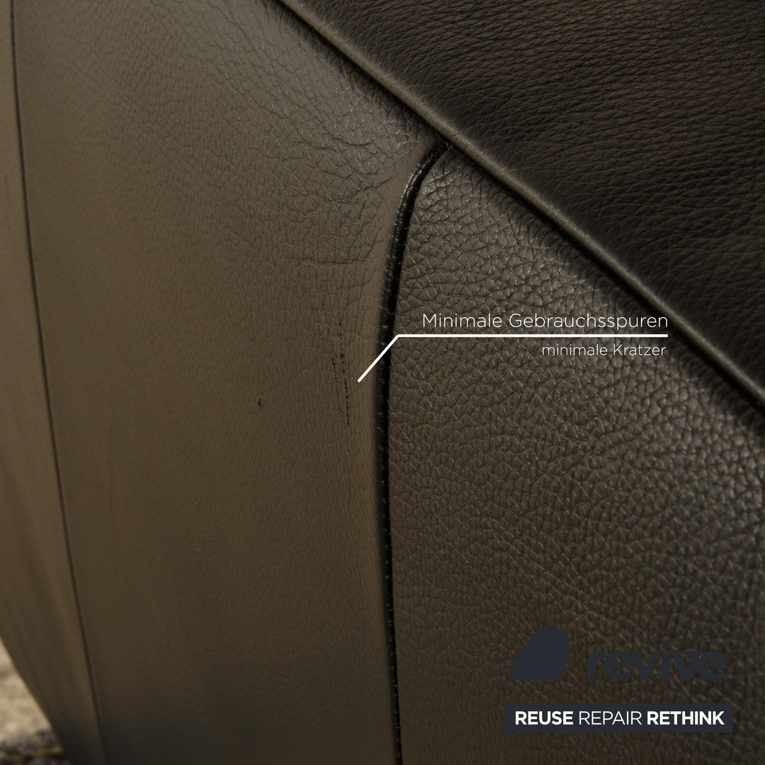 Rolf Benz 250 leather two-seater black sofa couch