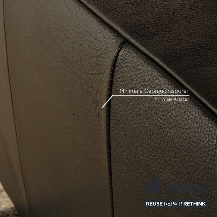 Rolf Benz 250 leather two-seater black sofa couch