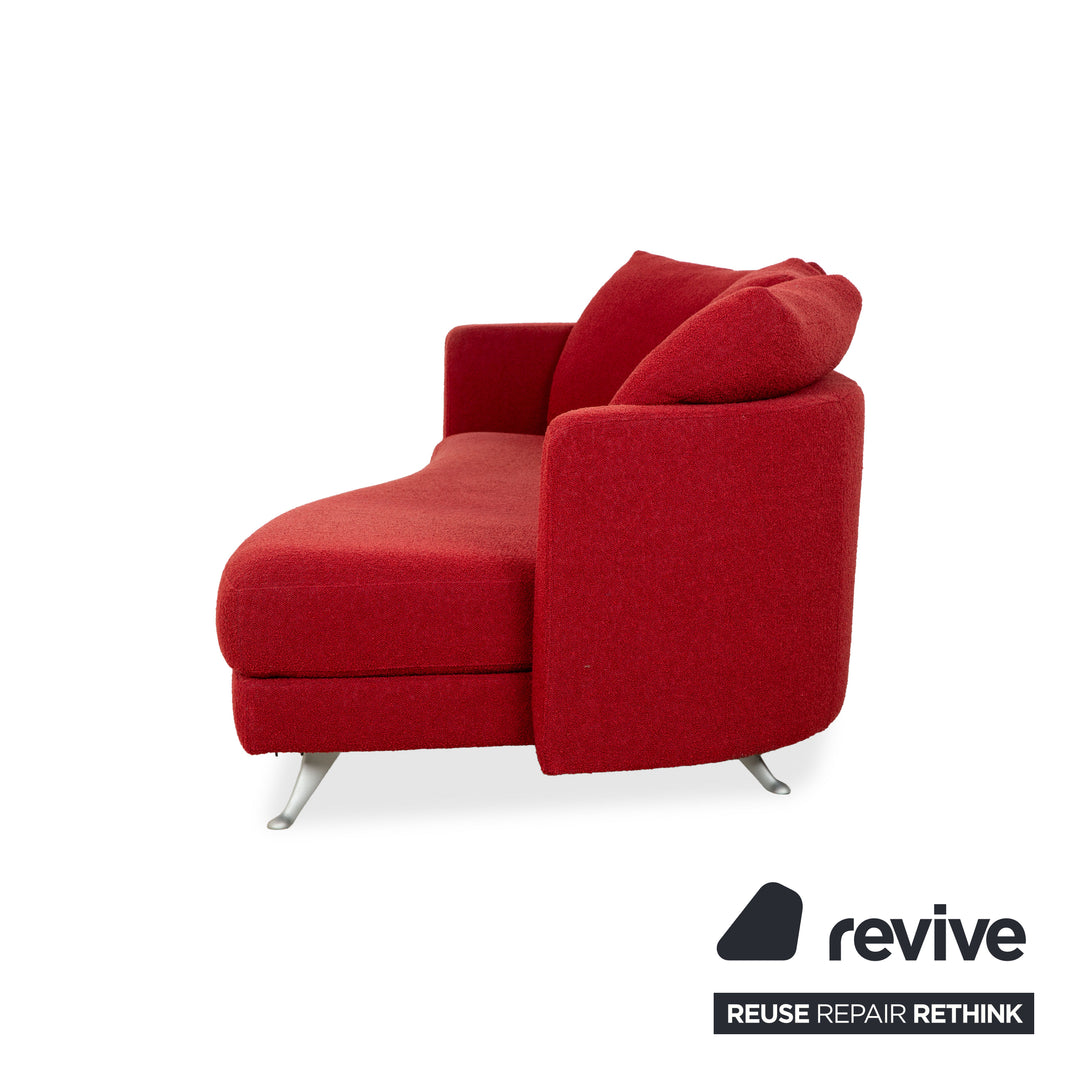 Rolf Benz 2500 Garnitur Stoff 2 Dreisitzer + Hocker Rot Sofa Couch