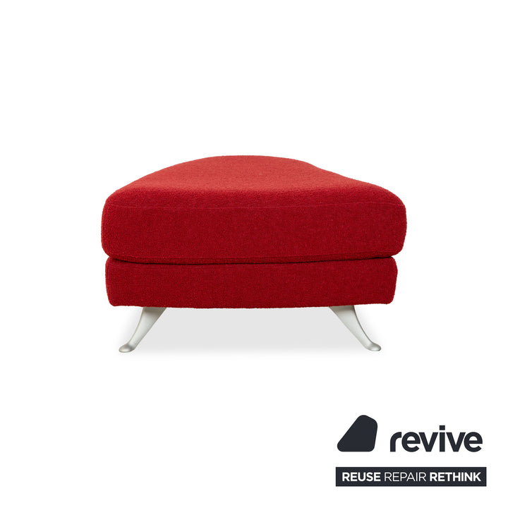 Rolf Benz 2500 Garnitur Stoff 2 Dreisitzer + Hocker Rot Sofa Couch