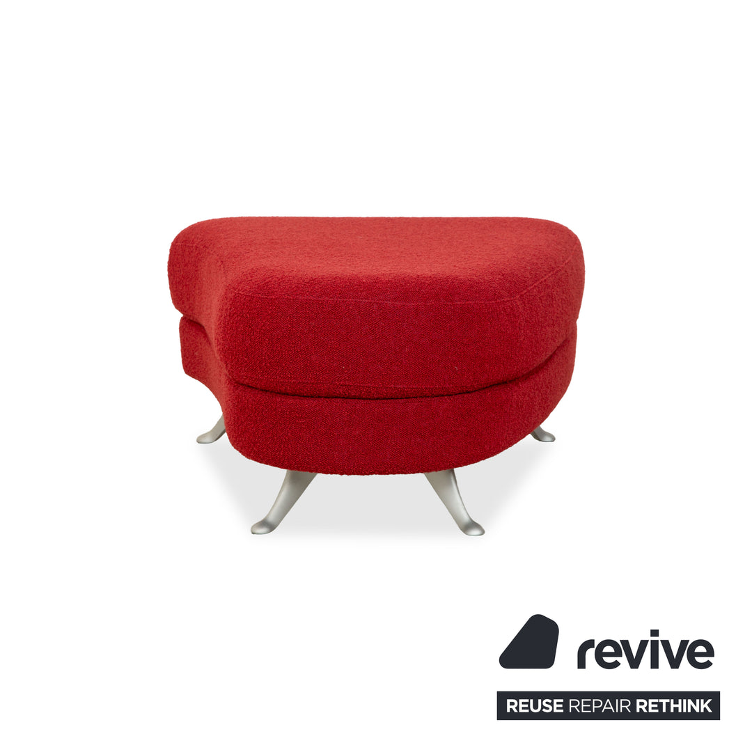 Rolf Benz 2500 Garnitur Stoff 2 Dreisitzer + Hocker Rot Sofa Couch