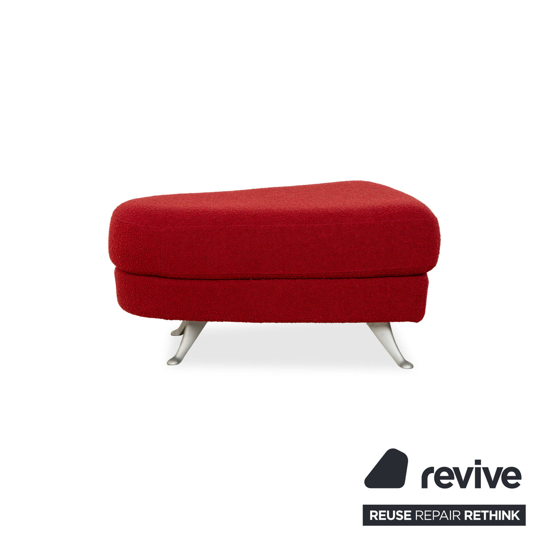 Rolf Benz 2500 Garnitur Stoff 2 Dreisitzer + Hocker Rot Sofa Couch