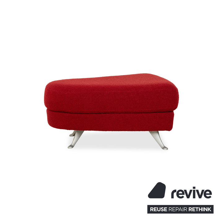 Rolf Benz 2500 Garnitur Stoff 2 Dreisitzer + Hocker Rot Sofa Couch