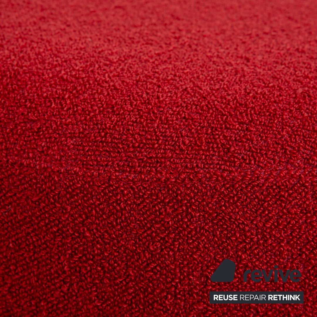 Rolf Benz 2500 Garnitur Stoff 2 Dreisitzer + Hocker Rot Sofa Couch