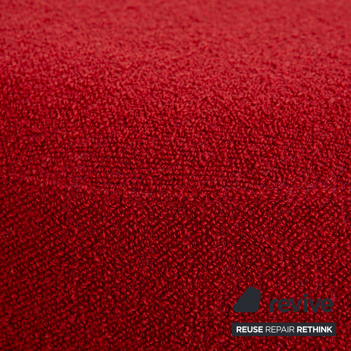 Rolf Benz 2500 Garnitur Stoff 2 Dreisitzer + Hocker Rot Sofa Couch