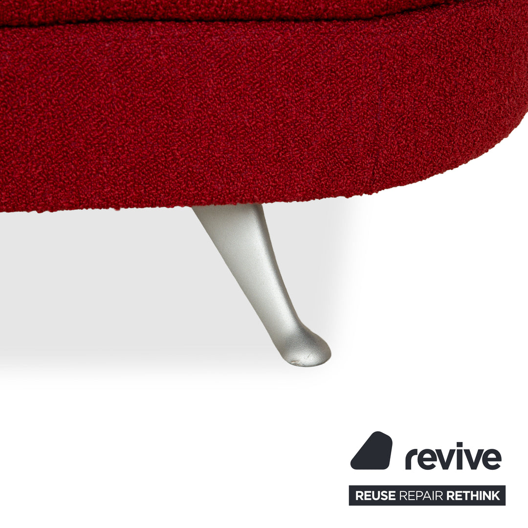 Rolf Benz 2500 Garnitur Stoff 2 Dreisitzer + Hocker Rot Sofa Couch
