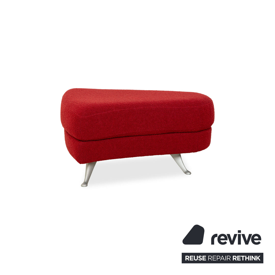 Rolf Benz 2500 Garnitur Stoff 2 Dreisitzer + Hocker Rot Sofa Couch