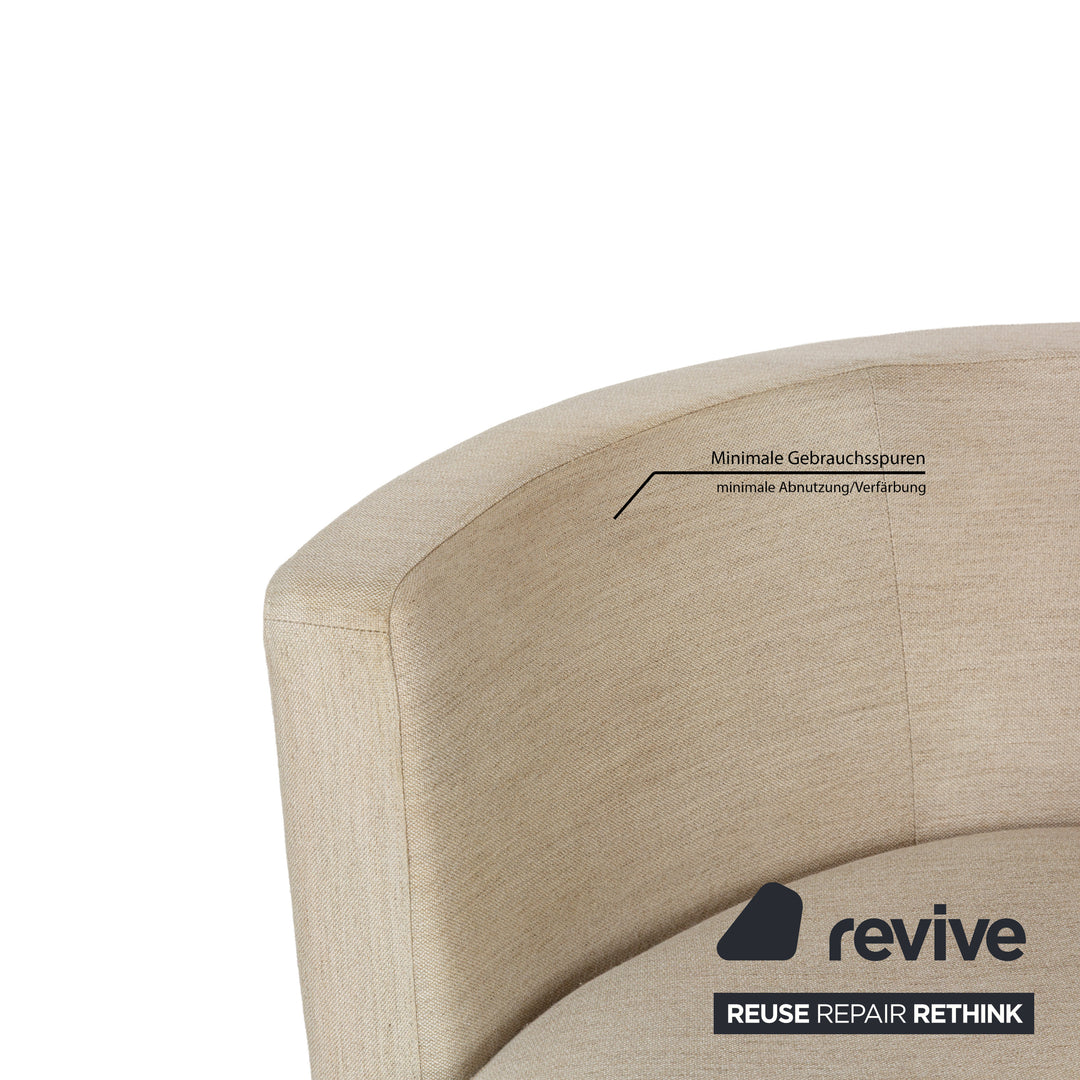 Rolf Benz 2500 Fabric Three-Seater Cream Beige Sofa Couch