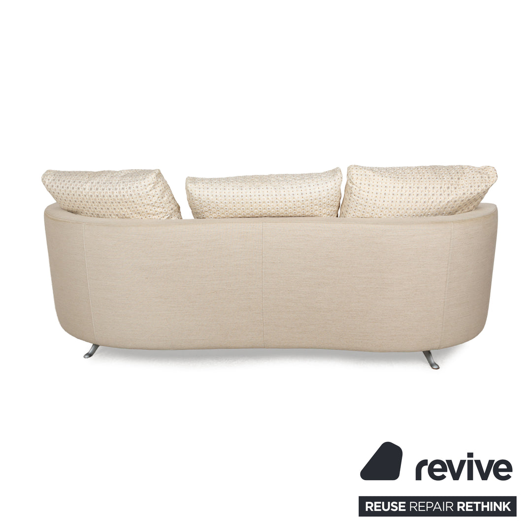 Rolf Benz 2500 Fabric Three-Seater Cream Beige Sofa Couch