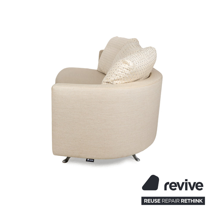 Rolf Benz 2500 Fabric Three-Seater Cream Beige Sofa Couch