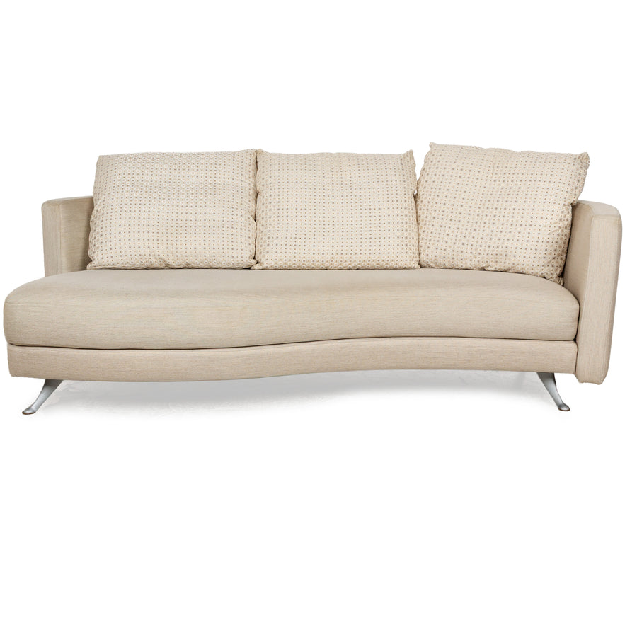 Rolf Benz 2500 Fabric Three-Seater Cream Beige Sofa Couch