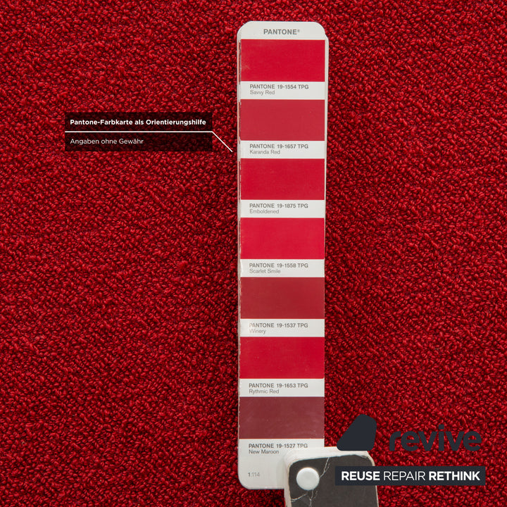 Canapé trois places en tissu rouge Rolf Benz 2500