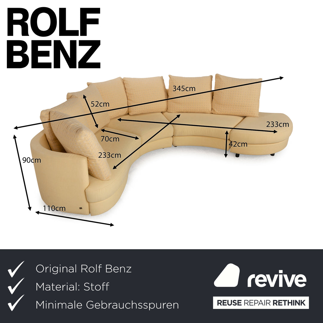 Rolf Benz 2500 Stoff Ecksofa Gelb	Creme Sofa Couch