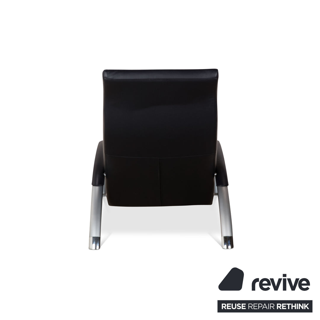 Rolf Benz 2600 Leather Lounger Dark Blue Relax