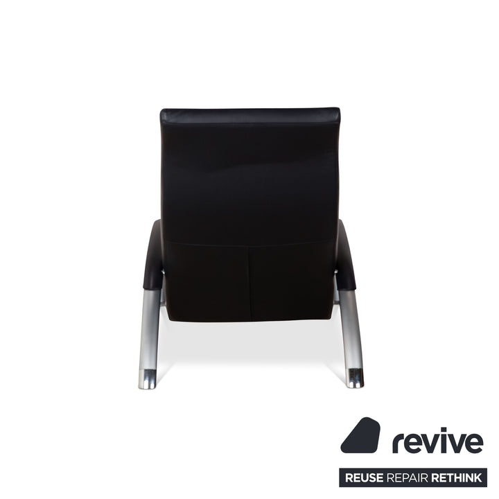 Rolf Benz 2600 Leather Lounger Dark Blue Relax