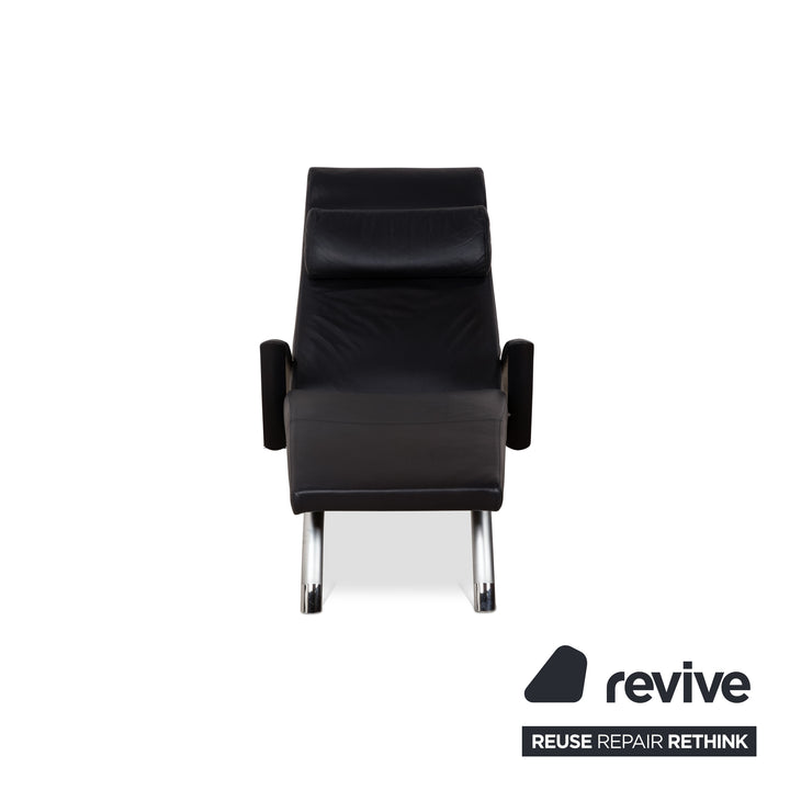 Rolf Benz 2600 Leather Lounger Dark Blue Relax