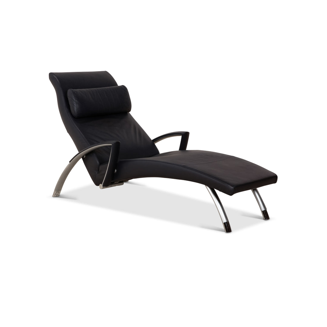 Rolf Benz 2600 Leather Lounger Dark Blue Relax