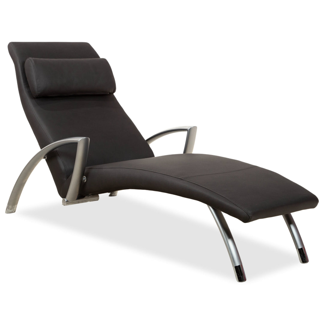 Rolf Benz 2600 Leder Sessel Liege Schwarz  veganes Leder Anthrazit Neubezug GAVIN 117
