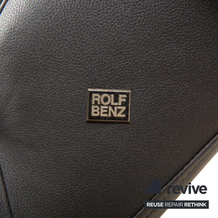 Rolf Benz 2600 Leder Sessel Liege Schwarz  veganes Leder Anthrazit Neubezug GAVIN 117