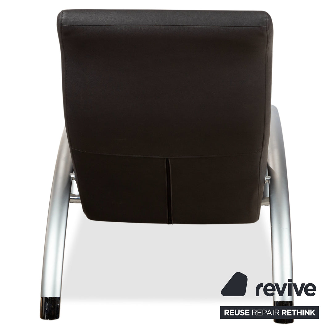 Rolf Benz 2600 Leder Sessel Liege Schwarz  veganes Leder Anthrazit Neubezug GAVIN 117