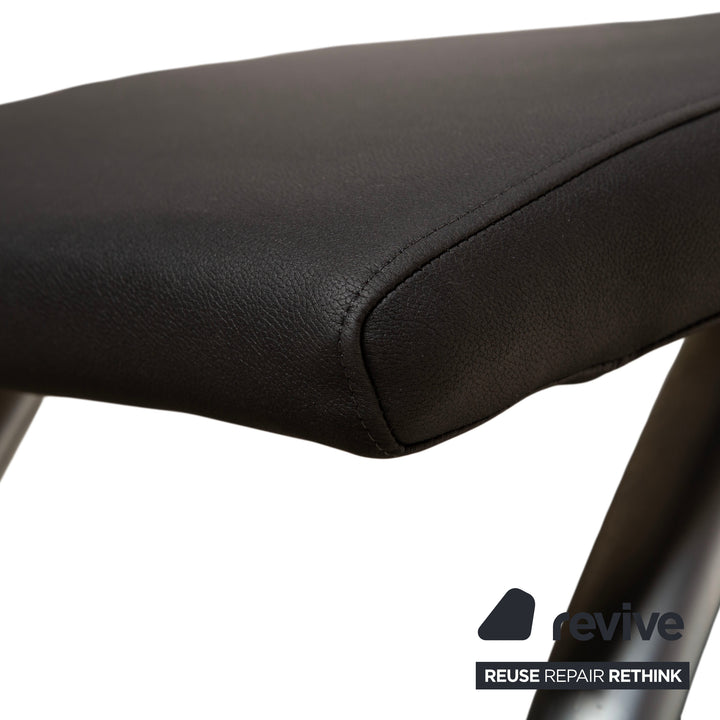 Rolf Benz 2600 Leder Sessel Liege Schwarz  veganes Leder Anthrazit Neubezug GAVIN 117