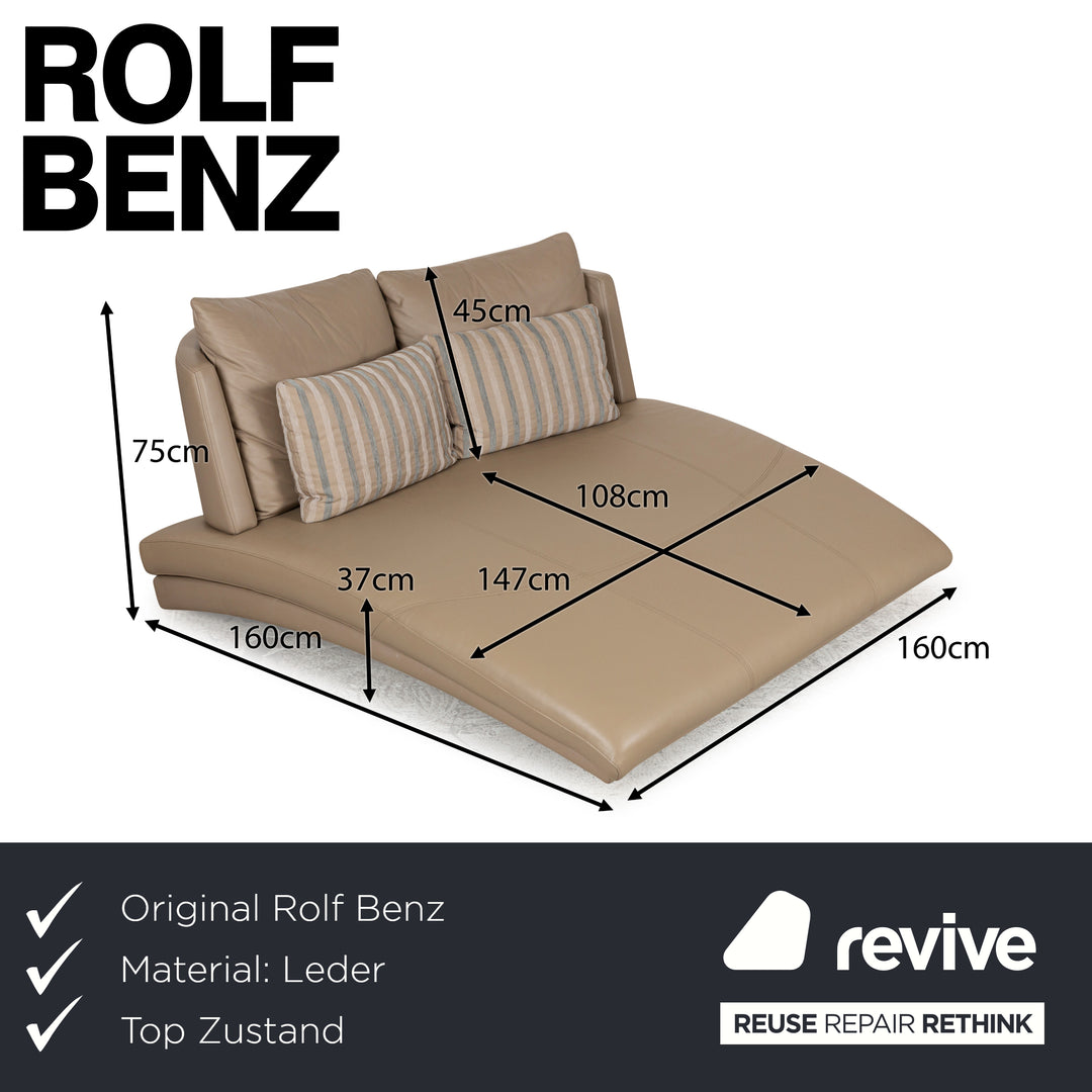 Rolf Benz 2800 Leather Lounger Beige Cream