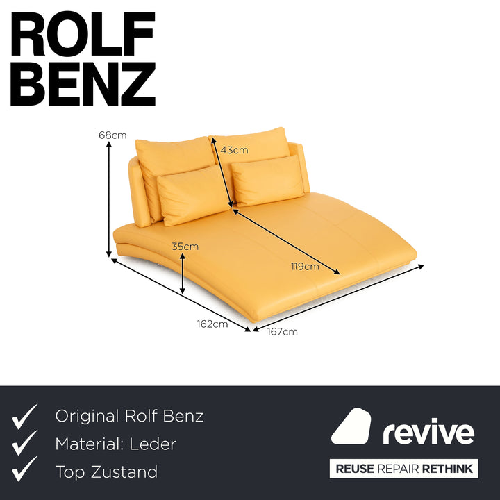 Rolf Benz 2800 leather lounger cream beige double lounger