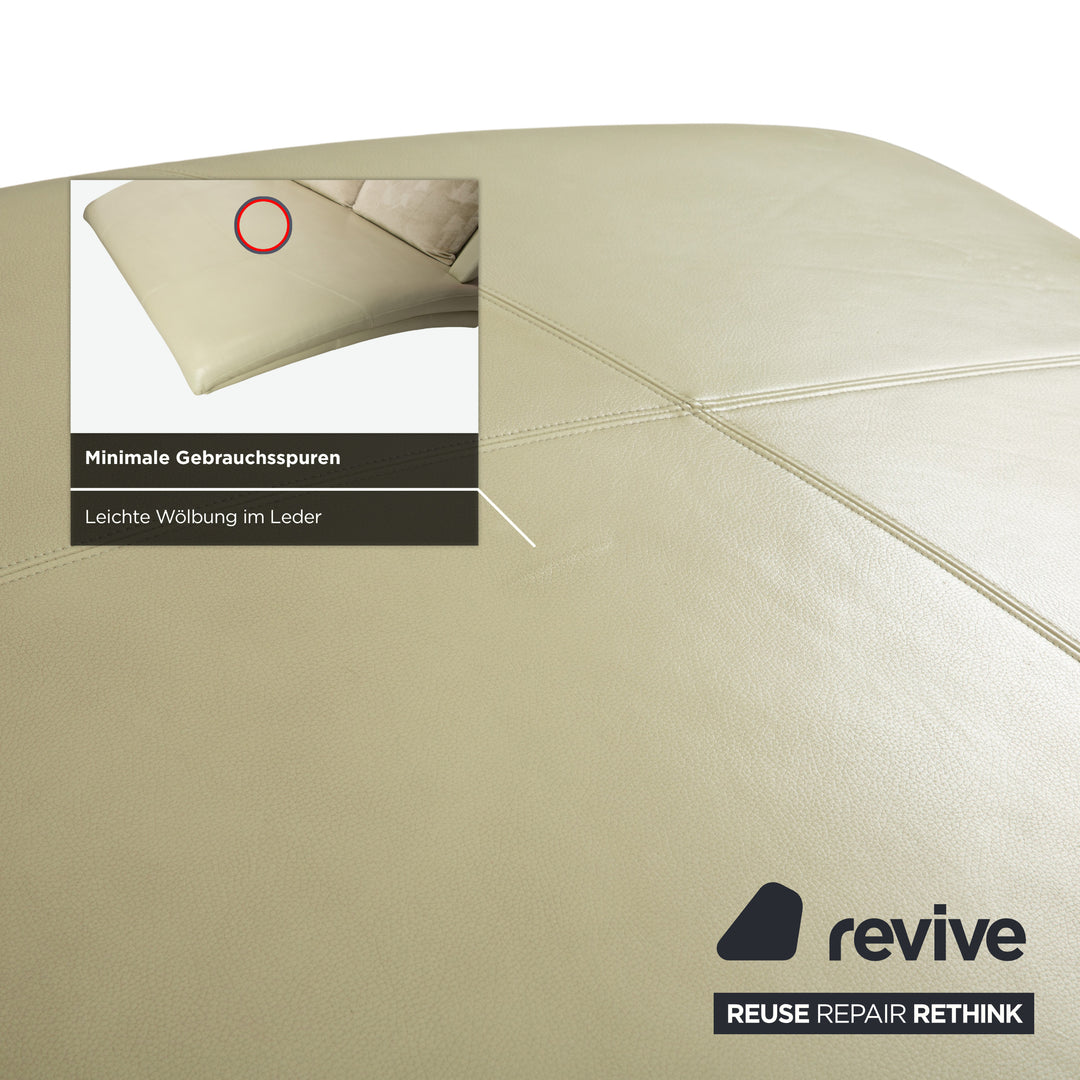 Rolf Benz 2800 Leather Chaise Lounge Pistachio Beige Sofa Couch Daybed