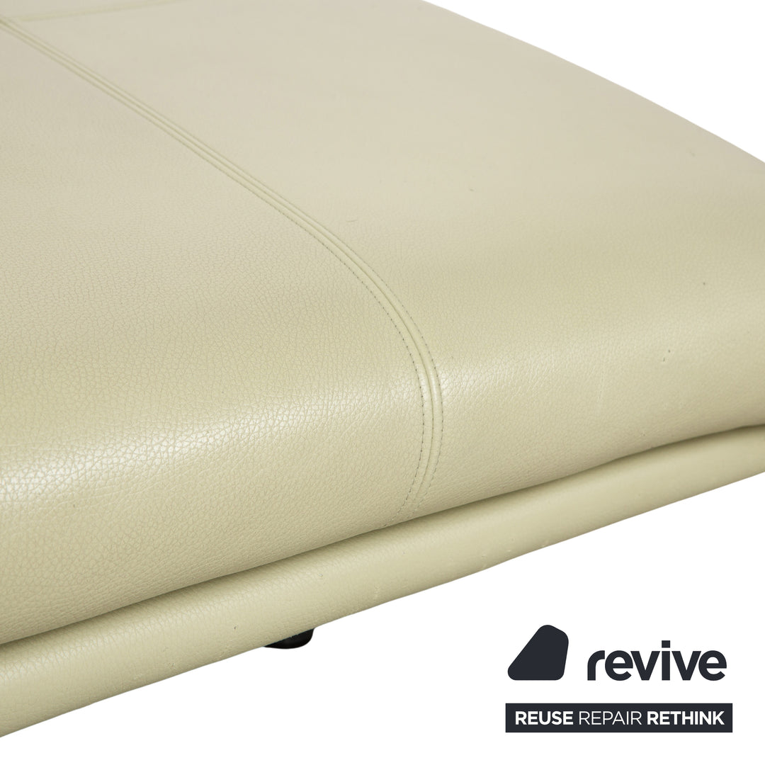 Rolf Benz 2800 Leather Chaise Lounge Pistachio Beige Sofa Couch Daybed