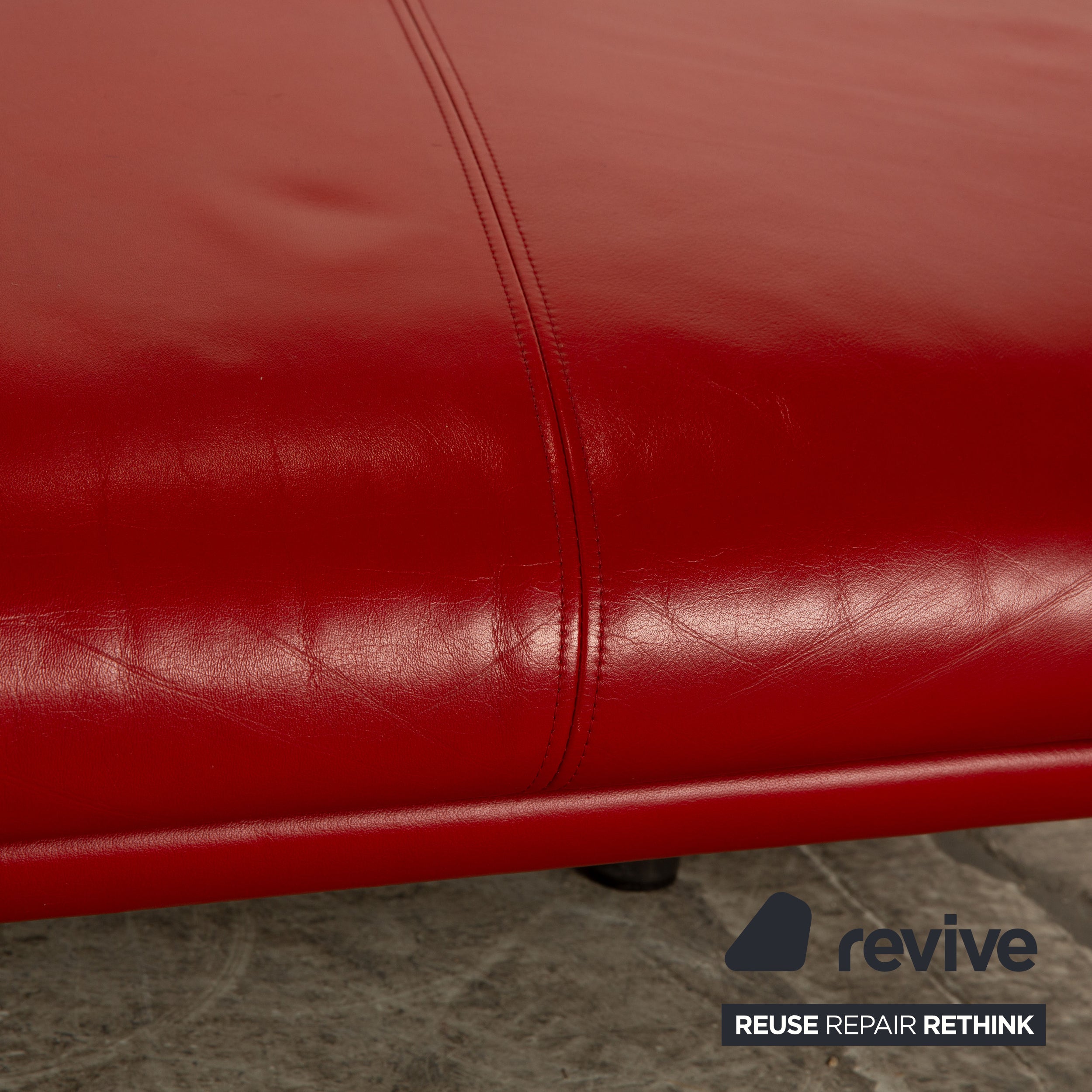 Rolf Benz 2800 leather lounger red