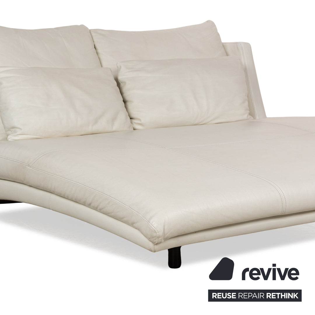Rolf Benz 2800 Leather Lounger White Double Lounger