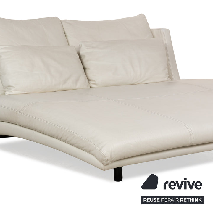 Rolf Benz 2800 Leather Lounger White Double Lounger