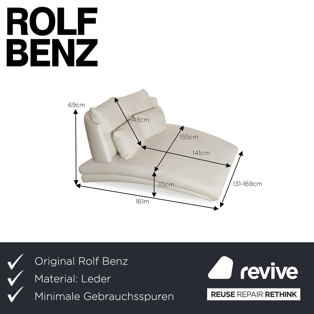 Rolf Benz 2800 Leather Lounger White Double Lounger