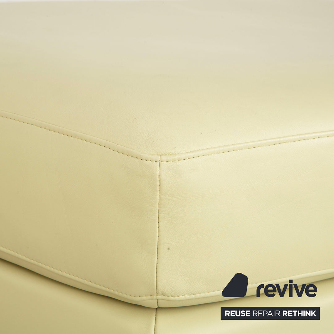 Rolf Benz 3000 Leather Stool Pistachio Green