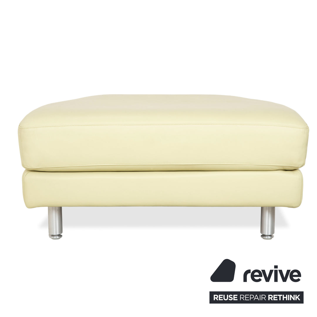 Rolf Benz 3000 Leder Hocker Pistazie Grün