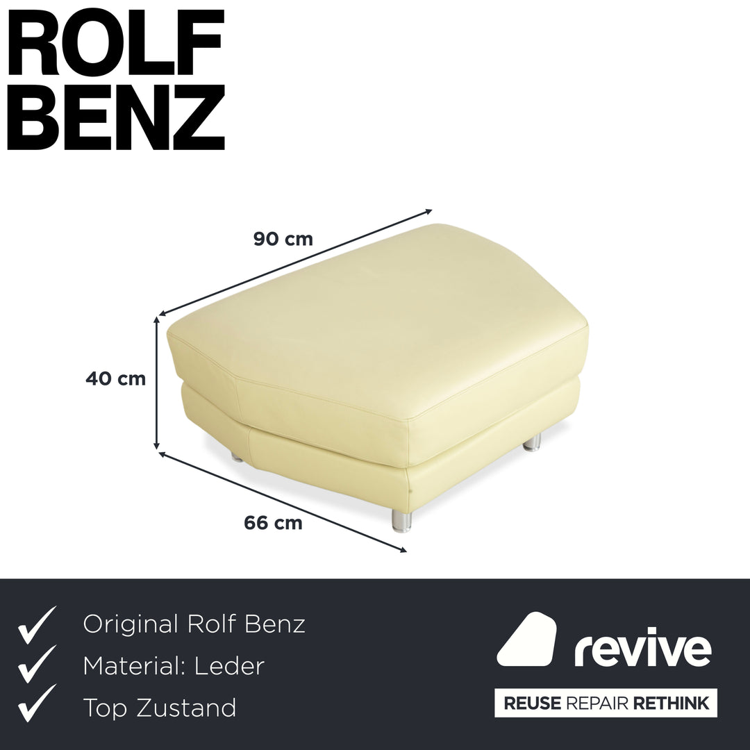 Rolf Benz 3000 Leather Stool Pistachio Green