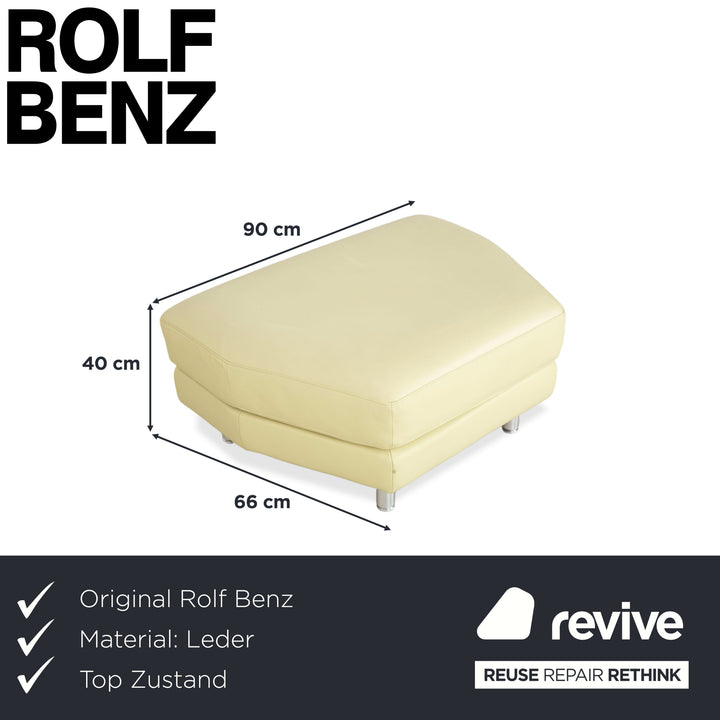 Rolf Benz 3000 Leather Stool Pistachio Green