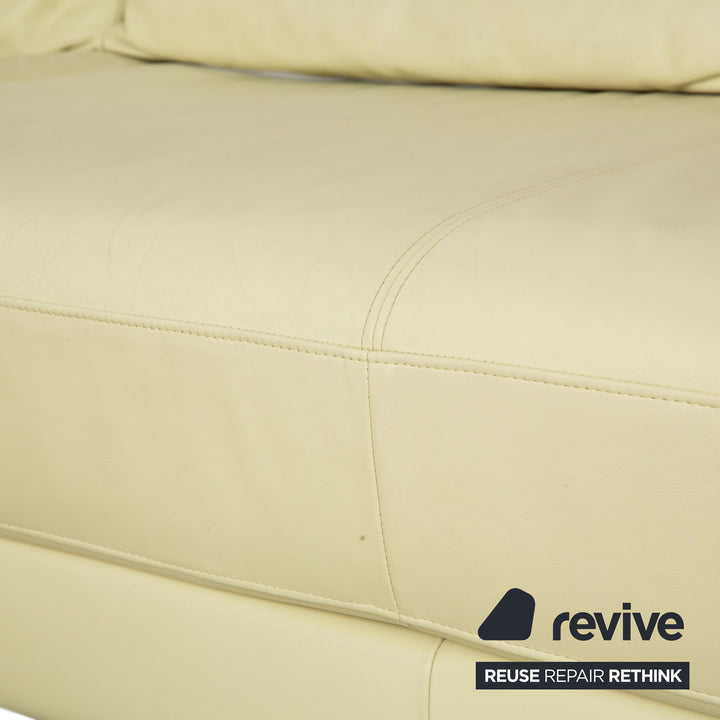 Rolf Benz 3000 Leder Viersitzer Hocker Pistazie Grün Sofa Couch