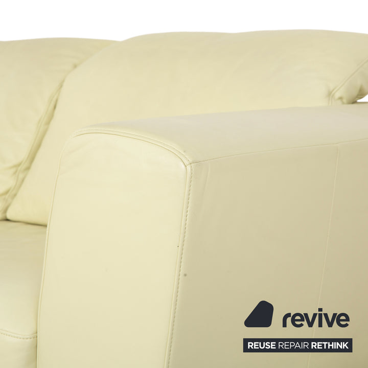 Rolf Benz 3000 Leder Viersitzer Hocker Pistazie Grün Sofa Couch