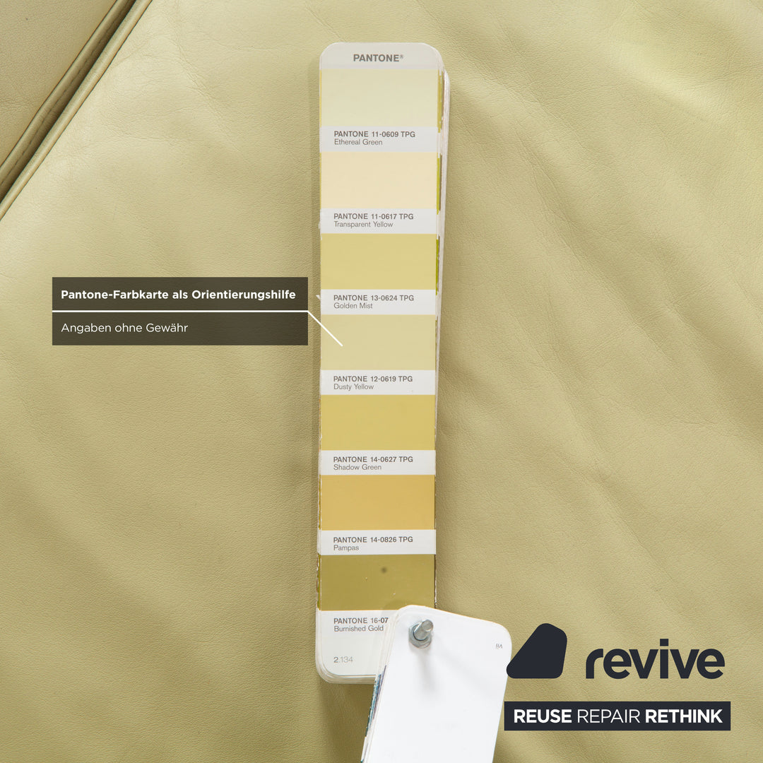 Rolf Benz 3000 Leder Viersitzer Hocker Pistazie Grün Sofa Couch