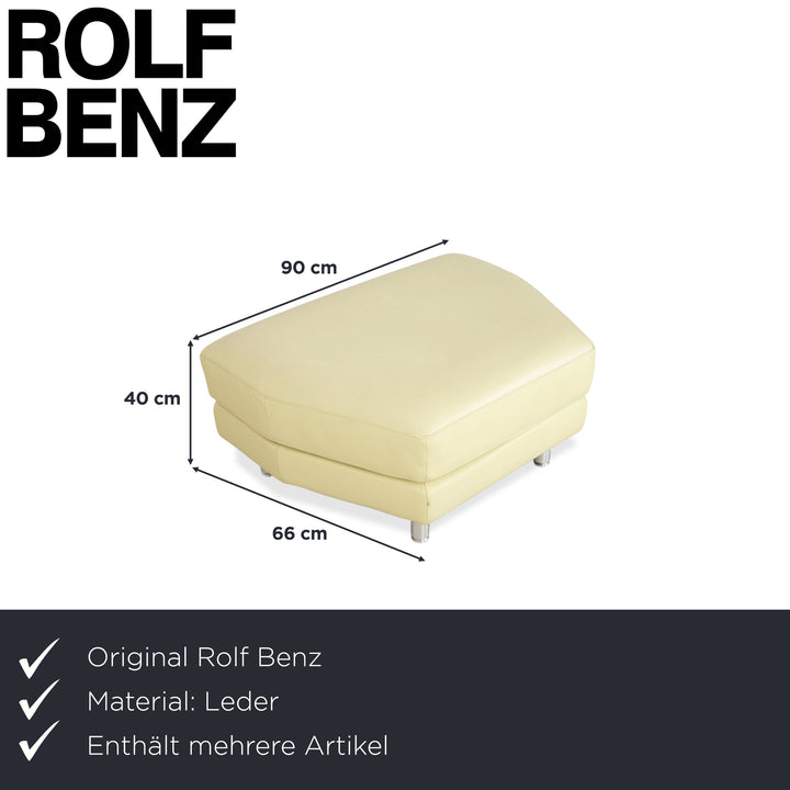Rolf Benz 3000 Leder Viersitzer Hocker Pistazie Grün Sofa Couch