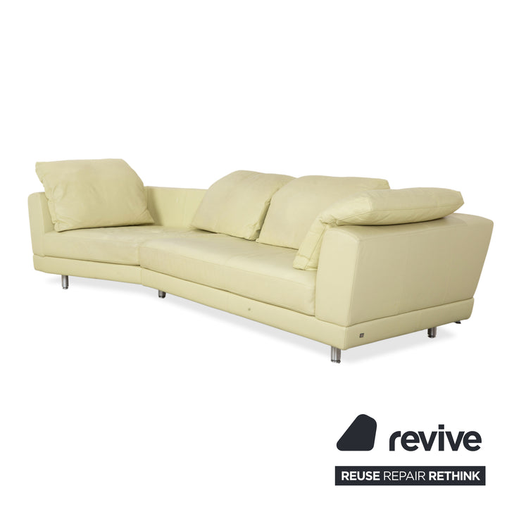 Rolf Benz 3000 Leder Viersitzer Hocker Pistazie Grün Sofa Couch