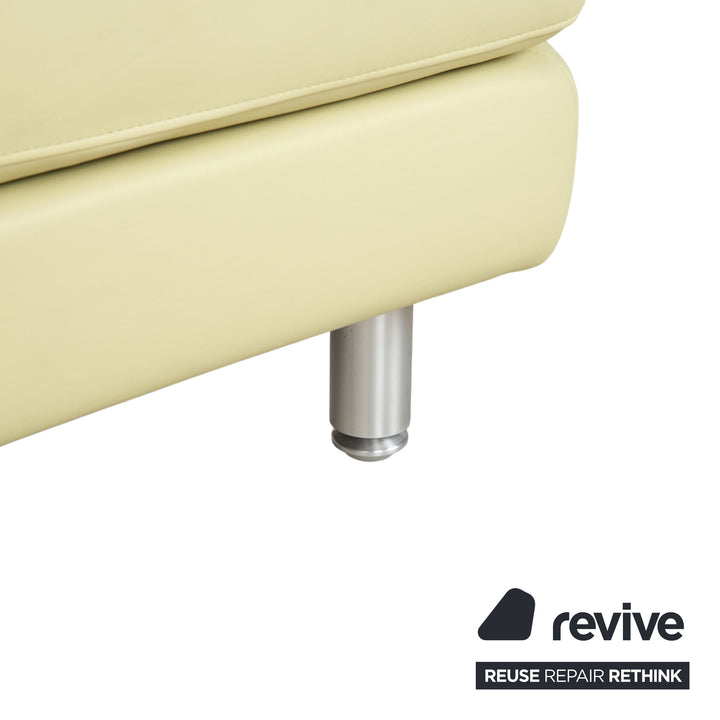 Rolf Benz 3000 Leder Viersitzer Hocker Pistazie Grün Sofa Couch