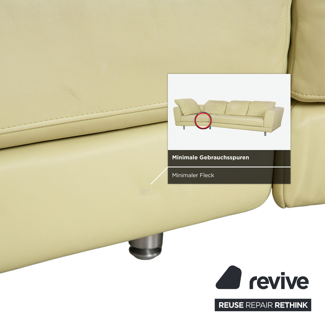 Rolf Benz 3000 Leder Viersitzer Hocker Pistazie Grün Sofa Couch