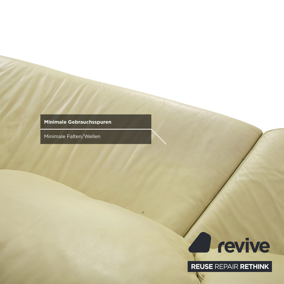 Rolf Benz 3000 Leder Viersitzer Hocker Pistazie Grün Sofa Couch