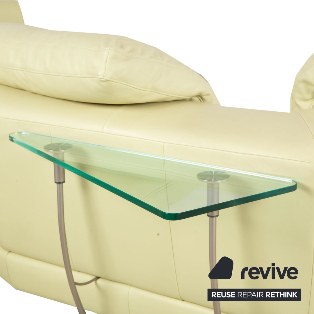 Rolf Benz 3000 Leder Viersitzer Hocker Pistazie Grün Sofa Couch