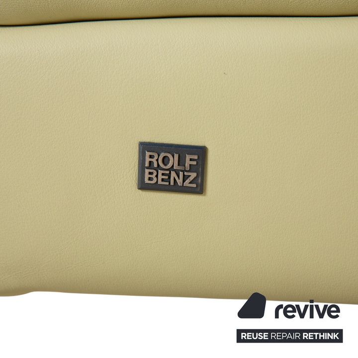 Rolf Benz 3000 Leder Viersitzer Hocker Pistazie Grün Sofa Couch
