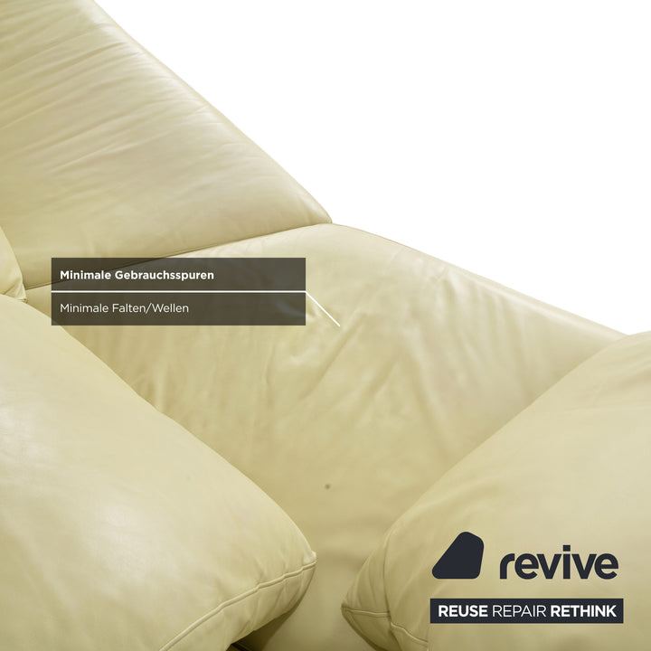 Rolf Benz 3000 Leder Viersitzer Hocker Pistazie Grün Sofa Couch