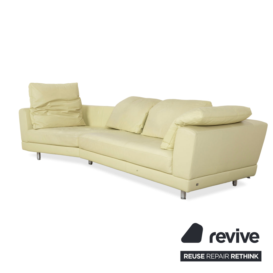 Rolf Benz 3000 Leder Viersitzer Pistazie Grün Sofa Couch